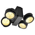 Tec kalu, plafonnier intérieur, quad, angle 24°, noir, led, 60w, 3000k, variable triac