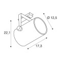 Eurospot track dali, noir, 3000k, 60°, adaptateur 3 allumages inclus