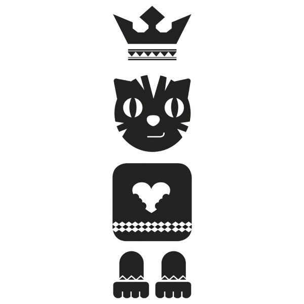 Sticker totem chat. noir