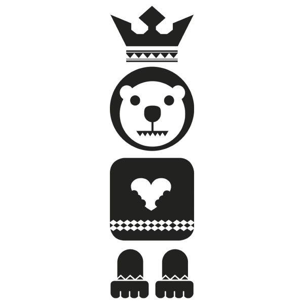 Sticker totem ours. noir