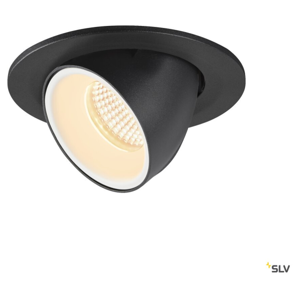 Numinos® gimble s, encastré de plafond intérieur, 40°, noir/blanc, led, 8,6w, 3000k