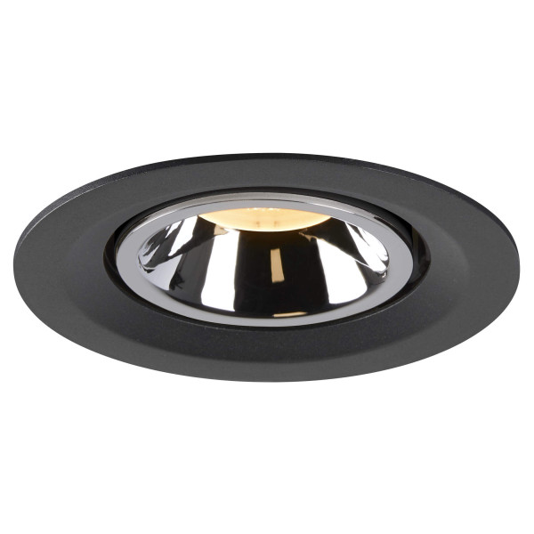 Numinos® gimble m, encastré de plafond intérieur, 55°, noir/chrome, led, 17,5w, 3000k