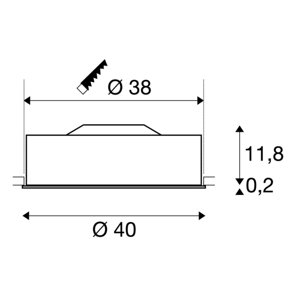 Medo 40 led, encastré, noir, led 29w 3000k, variable 1-10v