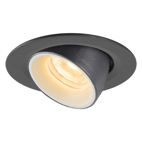 Numinos® gimble xs, encastré de plafond intérieur, 55°, noir/blanc, led, 7w, 3000k