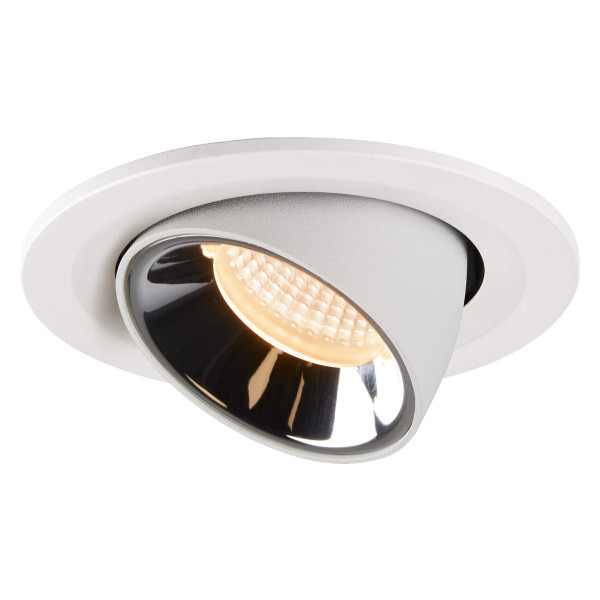 Numinos® gimble s, encastré de plafond intérieur, 20°, blanc/chrome, led, 8,6w, 2700k