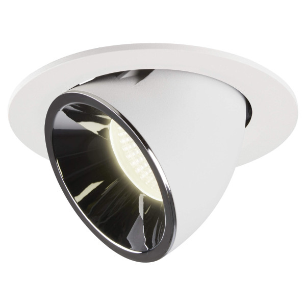 Numinos® gimble l, encastré de plafond intérieur, 40°, blanc/chrome, led, 25,4w, 4000k