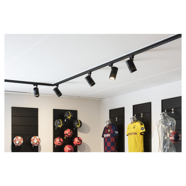 Structec, spot pour rail 3 allumages, intérieur, 36°, noir, led, 28w, 4000k