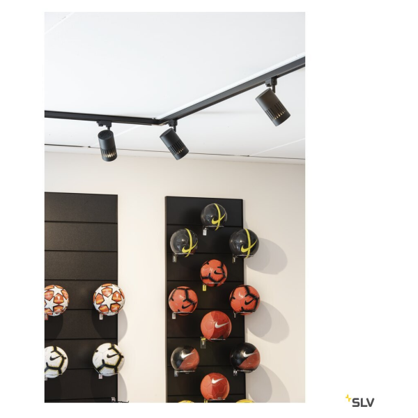 Structec, spot pour rail 3 allumages, intérieur, 36°, noir, led, 28w, 4000k