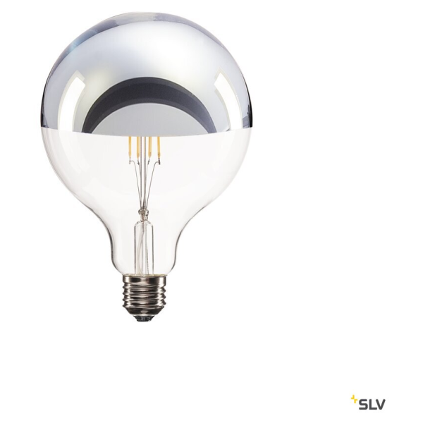 Source led g125, e27, 7w, 2700k, tête miroir, chrome