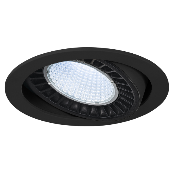 Slv by declic supros, encastré de plafond, rond, noir, 3150lm, 4000k slm led, 60°