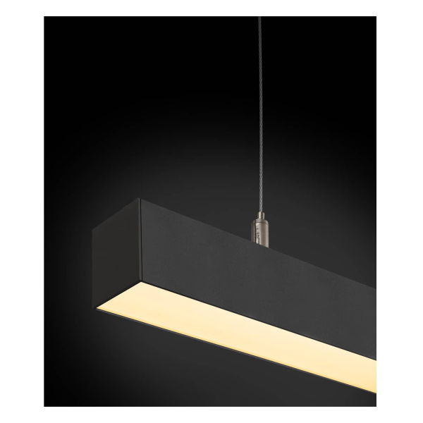 Q-line® dali led simple, suspension, variable dali, 1500mm, noir