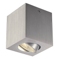 Uno lux plafonnier, carré, alu brossé, 6w, led 3000k, 38°, alim inclus