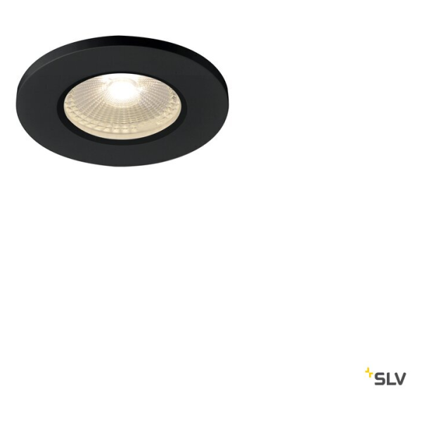 Kamuela eco, encastré de plafond intérieur, noir, led, 6,5w, 3000k, ip65, rt 2012, variable triac