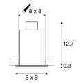 Kadux 1 gu10 encastré carré. noir. max. 50w