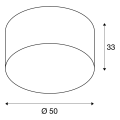 SOPRANA, PLAFONNIER, CL-1, DIFFUSEUR ROND, TISSU BLANC, 3XE27