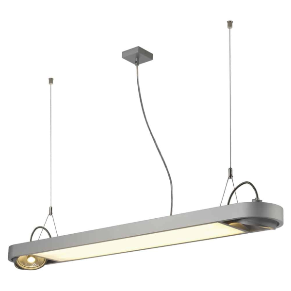 AIXLIGHT R OFFICE T5,  SUSPENSION RONDE, GRIS ARGENT , max. 2xT5 39W +