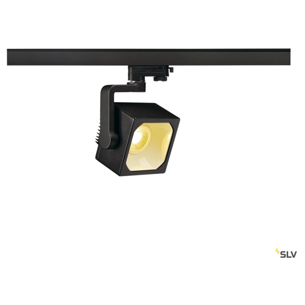 Euro cube spot. noir. led 3000k. 60°. irc 90. adaptateur 3 all inclus