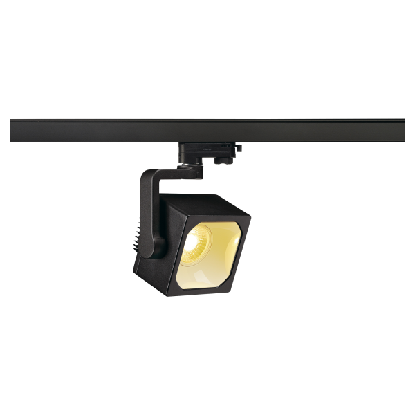 Euro cube spot. noir. led 3000k. 60°. irc 90. adaptateur 3 all inclus