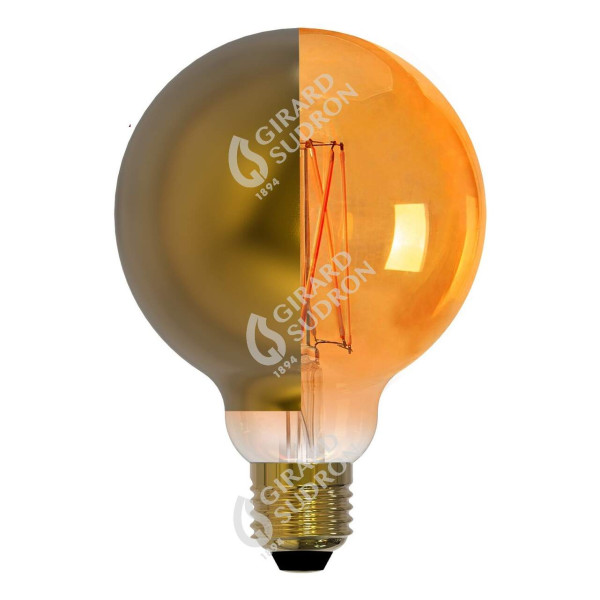 Girard sudron globe d95 filament led "latéral doré" 8w e27 2700k 950lm dim.