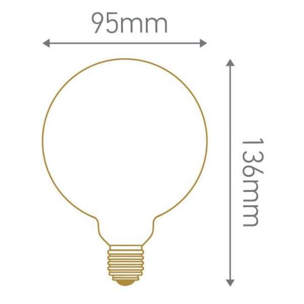 Girard sudron globe d95 filament led "latéral doré" 8w e27 2700k 950lm dim.