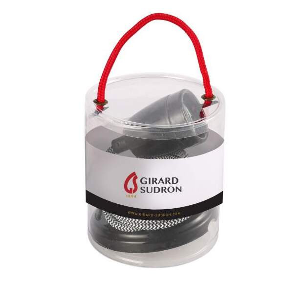 Girard sudron suspension céramique noire + 2m câble noir/blanc