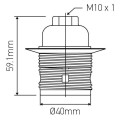 Girard sudron douille e27 filetee acier laitonne