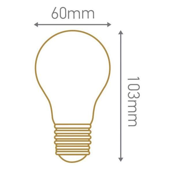Girard sudron standard a60 filament led "calotte dorée" 6w e27 2700k 750lm dim.