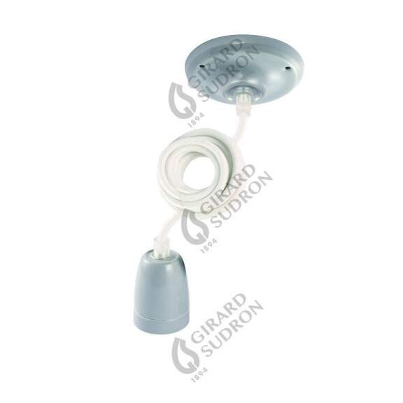 Girard sudron suspension céramique  grise + 2m câble blanc