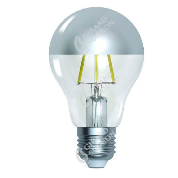 Girard sudron standard a60 led filament "calotte argentée" 6w e27 2700k 750lm dim.