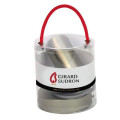 Girard sudron monture et douille cylindre filetée e27 acier gris clair métallisé, câble 2m textile gris