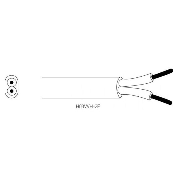 Girard sudron cable ovale dble isol.2x0.75 blanc