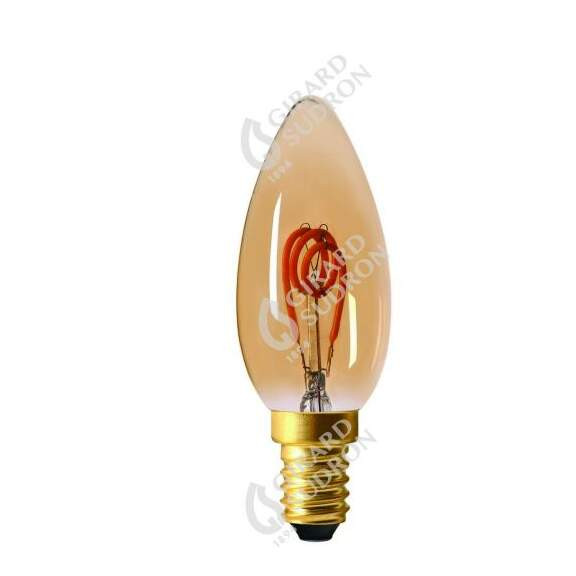 Girard sudron candle c35 filament led torsadée 3w e12 100lm dim. ambre