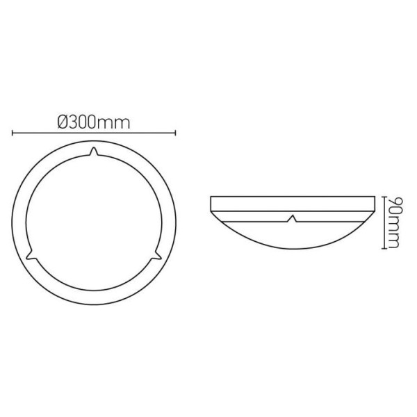 Girard sudron luna - plafonnier led Ø300x90 16w 4000k 1280lm 160° blanc