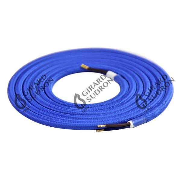 Girard sudron câble textile rond 2m 2x0,75mm2 double isolation bleu azur 