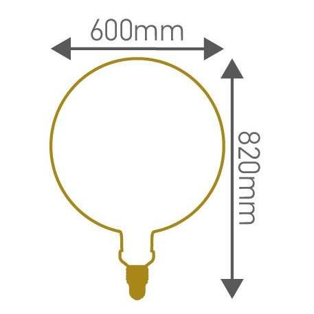 Globe g600 filament led twisted 8w e40 1800k 450lm dim. amb.