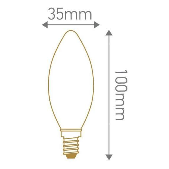 Girard sudron flamme lisse c35 filament led 5w e14 2200k 500lm ambre