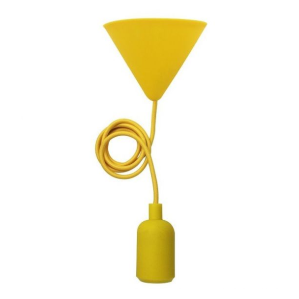 Girard sudron ecowatts - suspension e27 silicone câb. text. l.100cm jaune