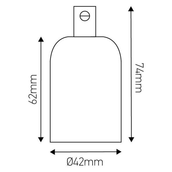 Girard sudron douille e27 aluminium ø42mm h.62mm gris clair