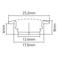 Girard sudron profile aluminium à encastrer 23.2x8 dépoli