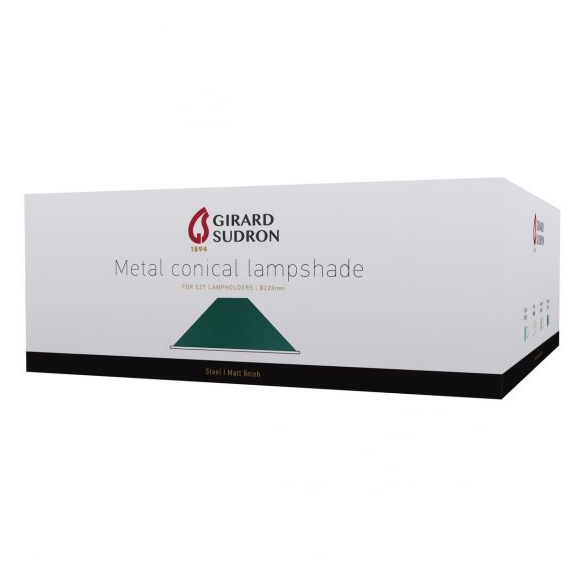 Girard sudron abat-jour métal conique ø220mm vert bouteille mat