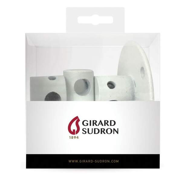 Girard sudron crochet métal base ø45mm blanc x3