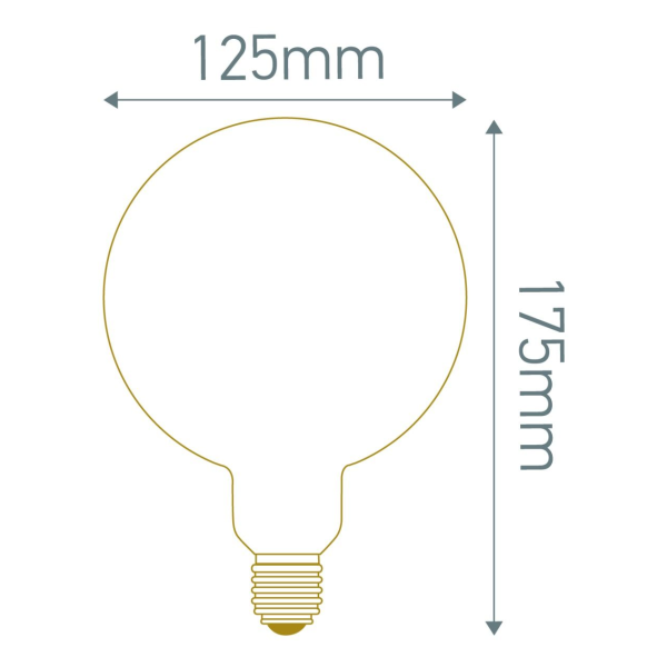 Girard sudron globe g125 filament led 4w e27 2100k 300lm dim. smoky ra>90