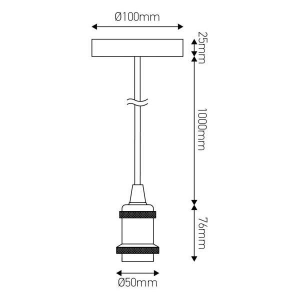 Girard sudron monture e27 metal antique cable marron