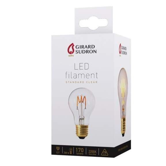 Girard sudron a60 filament led torsadée claire 3w non dim