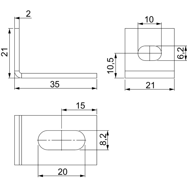 Connecteur rail C EN 35x21