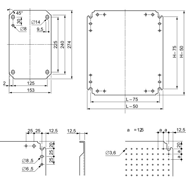 Châssis microperforé 1000x1000