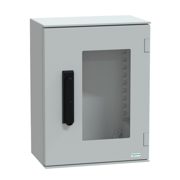 Thalassa plm - coffret 430x330x200 - porte vitrée serrure 3 pts - ip66 ral 7035