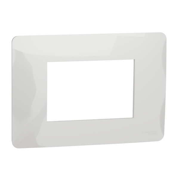 Schneider unica2 studio - plaque de finition - blanc - 3 modules