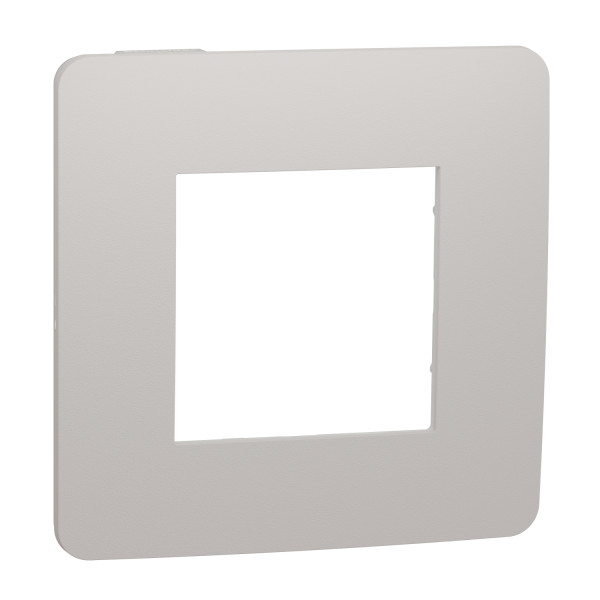 Schneider unica2 studio color - plaque de finition - gris pierre liseré blanc - 1 poste
