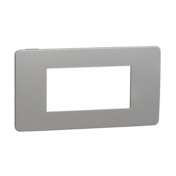 Schneider unica2 studio métal - plaque de finition - aluminium liseré anthracite - 4 modul